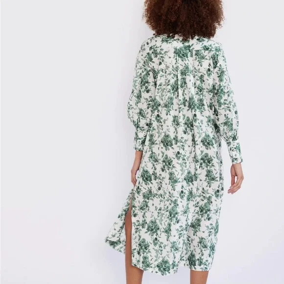 MILLE Esther Caftan Dress 💐"Green Bouquet" Medium - Picture 5 of 11